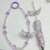 oly-56f85de11d2bbd49bbdf629761ddb3b9 Wholesale Love Wings Gradient Purple Alloy Rhinestone Double Sided Chain DIY Phone Keychain Bag Charm Trendy Party Resale Accessory