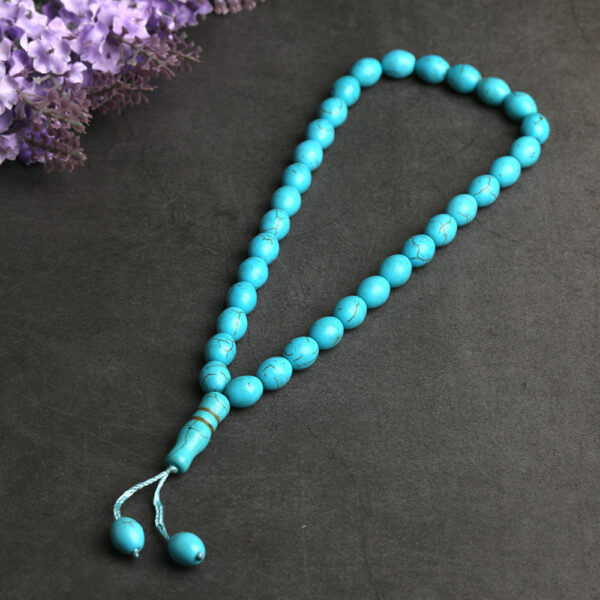 oly-57007c49ede264e060a5beb1004a6eb9 Wholesale Islamic Style Turquoise Bead Bracelet 33 Beads Wedding Jewelry Accessory