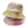 Wholesale Retro Plaid Teddy Fleece Bucket Hat Stylish Casual Fashion Accessory for Men Women Gift Resale