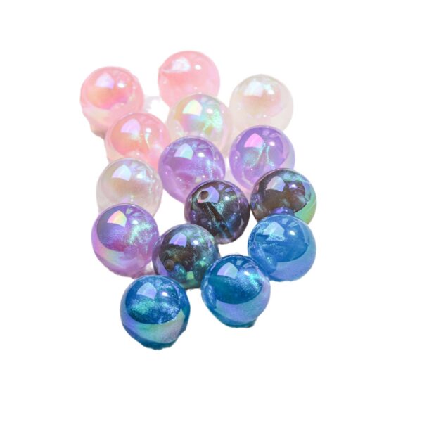 oly-573e0675e018665bdcdf5f08ab259d99 Wholesale Acrylic Electroplated Round Loose Beads with Fine Shimmer Blue for DIY Jewelry and Craft Projects