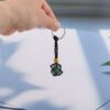 Wholesale Natural Amethyst Crystal Keychain Black Rope Adjustable Bag Charm Fashion Accessory Gift