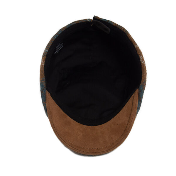 Wholesale Men's Beret Hat Plaid Pattern Warm Winter Forward Cap Fashion Accessory