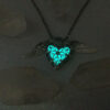 Wholesale Flying Heart with Wings Glow Pendant Necklace Alloy Jewelry for Gift Boutique