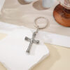 Wholesale European Style 3D Cross Shape Metal Car Keychain Pendant Fashion Accessory