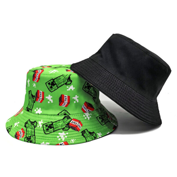 Wholesale My World Pattern Printed Bucket Hat Stylish Game Sun Hat for Women