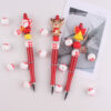 oly-576cd1512a5f542ce888d3f79a666588 Wholesale Creative Silicone Christmas Penguin Beaded Pen DIY Decorative Writing Pen