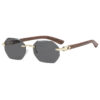 Wholesale Frameless Polygon Women's Sunglasses Trendy UV400 Sun Shades with Gold Frame and Gray Lenses for Everyday Wear