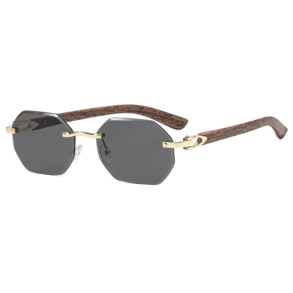 Wholesale Frameless Polygon Women's Sunglasses Trendy UV400 Sun Shades with Gold Frame and Gray Lenses for Everyday Wear