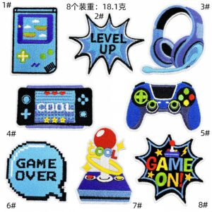 Video game cloth patch set of 8 pieces