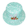 Wholesale Reversible Bucket Hat with Snowflake Elk Pattern Sun Protection Fashion Accessory