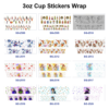 Wholesale 8pcs Mixed Bottle Jar Cartoon Princess Print 3oz Cup Stickers Wrap OLY Exclusive