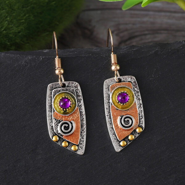 oly-57d3dce56419b2ede20d5c769f1f4d30 Wholesale Antique Silver Irregular Camo Leopard Earrings Retro Leather Pattern Fashion Jewelry for Daily Wear