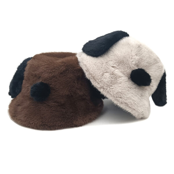 Wholesale Fluffy Furry Bucket Hat with Puppy Ears Winter Warm Thick Hat for Women Chic Casual Accessory