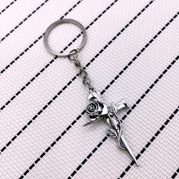 Wholesale Alloy Gothic Cross Keychain Stylish Car Key Accessory Decorative Pendant