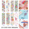 Wholesale 2/8/16pcs Rainbow Heart Bear Cute Cartoon Series UV DTF Pen and Bookmark Stickers