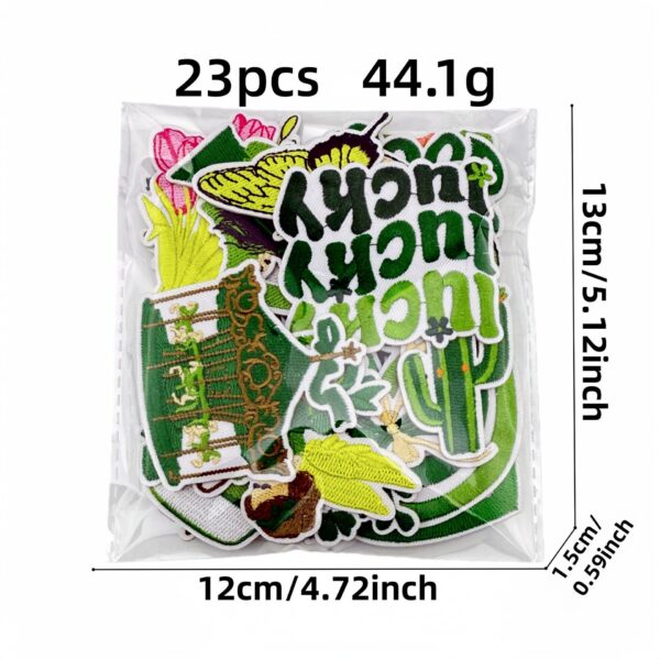 Wholesale Polyester Iron-On Embroidered Patch Forest Fairy Green Macaron DIY Accessory