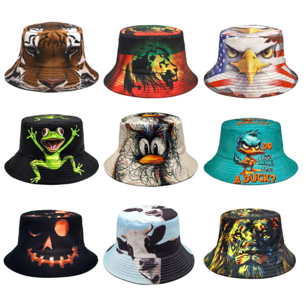 oly-58406c6518db2f7cdb4510204809102b Wholesale Double-Sided Animal Print Bucket Hat Trendy Sun Hat for Men Women