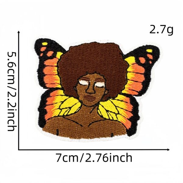 oly-58460c6ee701679f9831fe0ec8080e2e Wholesale Embroidered Black Girl Polyester Patch for Luggage Bag Charm Accessory