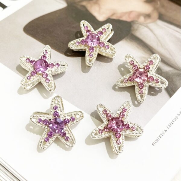 oly-58630f67f97f6310a95e7fdac5f8f7cf Wholesale Electroplated Pink Alloy Pentagram Starfish Loose Beads for DIY Bag Charm