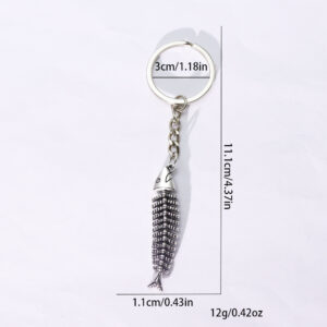 Fish bone keychain