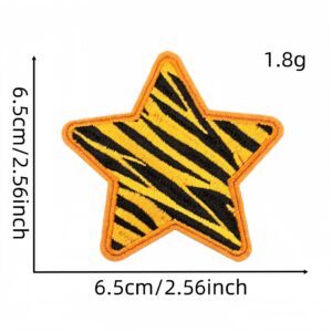 Small leopard print five-pointed star cloth stickers 7#