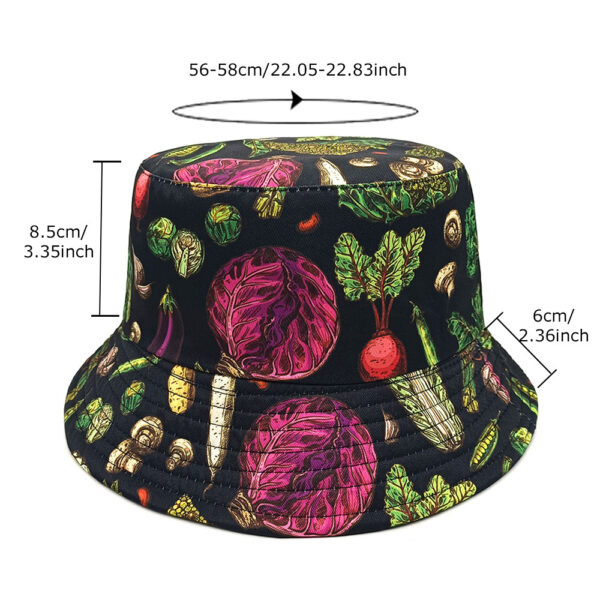 Wholesale Chic Double Sided Fisherman Hat Vegetable Pattern Sun Protection for Men Women