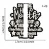 Wholesale Embroidered Fabric Patch Black White Cartoon English Words Decorative Patch for Clothing DIY