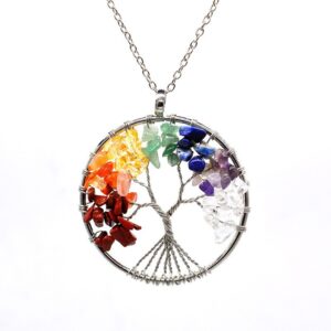 Wholesale Crystal Tree of Life Necklace Handmade Alloy Pendant Jewelry Accessory Gift