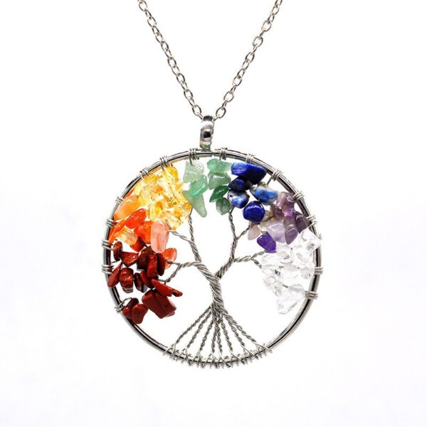 Wholesale Crystal Tree of Life Necklace Handmade Alloy Pendant Jewelry Accessory Gift