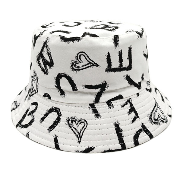 oly-58cc924c275fd7069a4f0278803b44b9 Wholesale Heart and Letter Pattern Digital Print Bucket Hat for Women Stylish Resale Sunscreen Beach