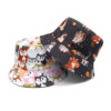 Wholesale Cute Cartoon Kitten Pattern Reversible Fisherman Hat for Everyday Sun Protection