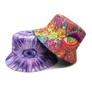 Wholesale Vintage Eye Pattern Double Sided Fisherman Hat Sun Protection for Daily Use