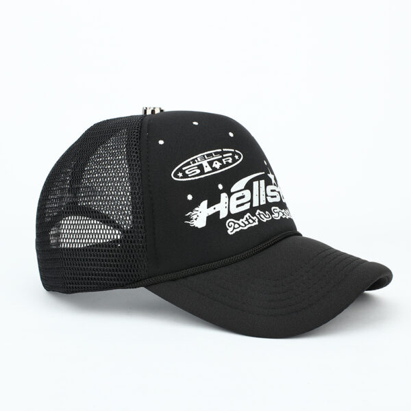 Wholesale Trendy English Letter Printed Mesh Cap Fuchsia, Adjustable, Unisex, for Gift or Boutique Resale
