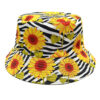 Wholesale Reversible Sunflower Zebra Print Bucket Hat Sun Protection Resale