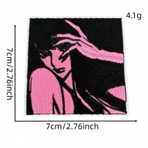 Cartoon black and pink fabric applique #2