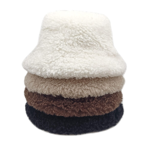 Wholesale Korean Japanese Style Beige Bucket Hat Sun Protection Winter Fashion Accessory Gift for Women