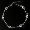 oly-58fbc6e23c8c16a7fb3018718c822c15 Wholesale Zinc Alloy Snake Bone Chain Necklace with Blue Eye Pendant Halloween Punk Style Jewelry Accessory for Everyday Wear