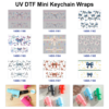 Wholesale 2/4/8pcs Multi Color Stripe Glitter Bow Ribbon Print Mini Cup Keychain Sticker