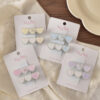 Wholesale Spring Floral Metal Hair Clip 4pcs Pink Bow Boutique Resale Accessory