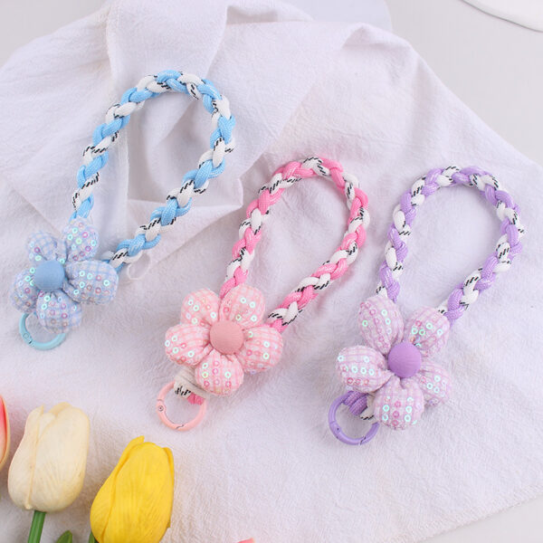 oly-594cc8bab10ac3b4d0ad4073629d4951 Wholesale Trendy Dopamine Flower Phone Strap Keychain - Yellow Silicone Fashion Accessory for Party Gifts