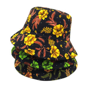 Wholesale Floral Rhinestone Double Sided Bucket Hat Sun Protection Casual Fashion Accessory Gift
