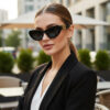 Wholesale Retro Cat Eye Oval Sunglasses UV400 Sun Protection Fashion Accessory