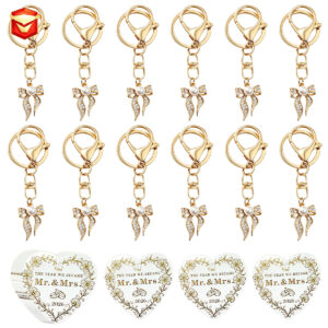 oly-598f05d4db53132e71f767413cadd64f Wholesale Gold Rhinestone Bow Pearl Keychain Wedding Favor Decorative Accessory