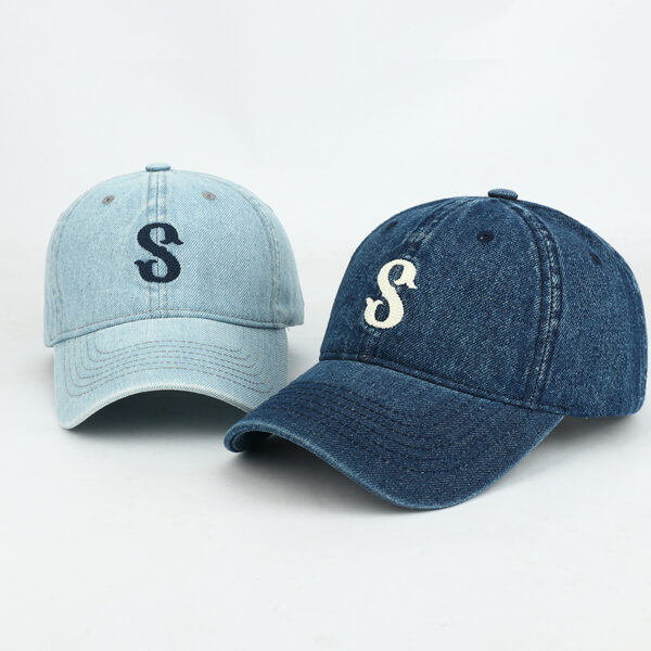 oly-59919e914d21330dbd2925eb8a77562d Wholesale Trendy English Letter Embroidered Denim Baseball Cap Adjustable Black Hat Boutique Resale Gift
