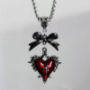 oly-5994bf4c5389e4ef8089ad997a782a32 Wholesale Alloy Red Heart Pendant Necklace Gothic Punk Style Square Chain Jewelry Accessory