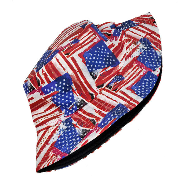 Wholesale US Flag Double Sided Bucket Hat Sun Protection All Seasons Trendy Accessory
