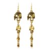 Wholesale Halloween Skull Necklace Ancient Gold Plated Gothic Style Party Wear Fashion Accessory