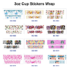oly-59d5ec1f1296c492e8dc9a5bcb070cd9 Wholesale 8pcs Cartoon Character, Floral, Biker Girl, Mama Letter and Heart Pattern 3oz Cup Stickers Wrap OLY Exclusive