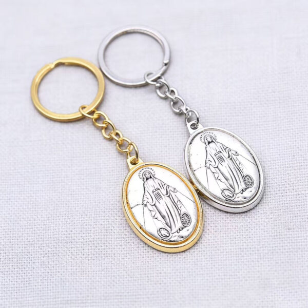 Wholesale Trendy Cross Crown Roman Numerals Alloy Keychain Bag Charm, Silver Fashion Accessory for Women, Boutique Gift