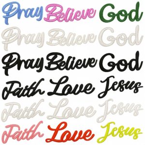 Wholesale Cartoon Hollow Out English Letter Embroidered Patch Iron On Decorative Sticker for DIY